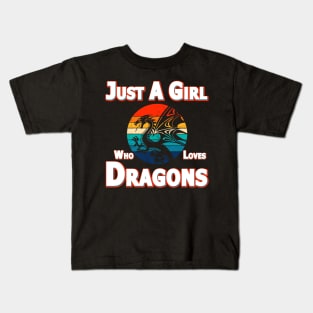 Just A Girl Who Loves Dragons Kids T-Shirt